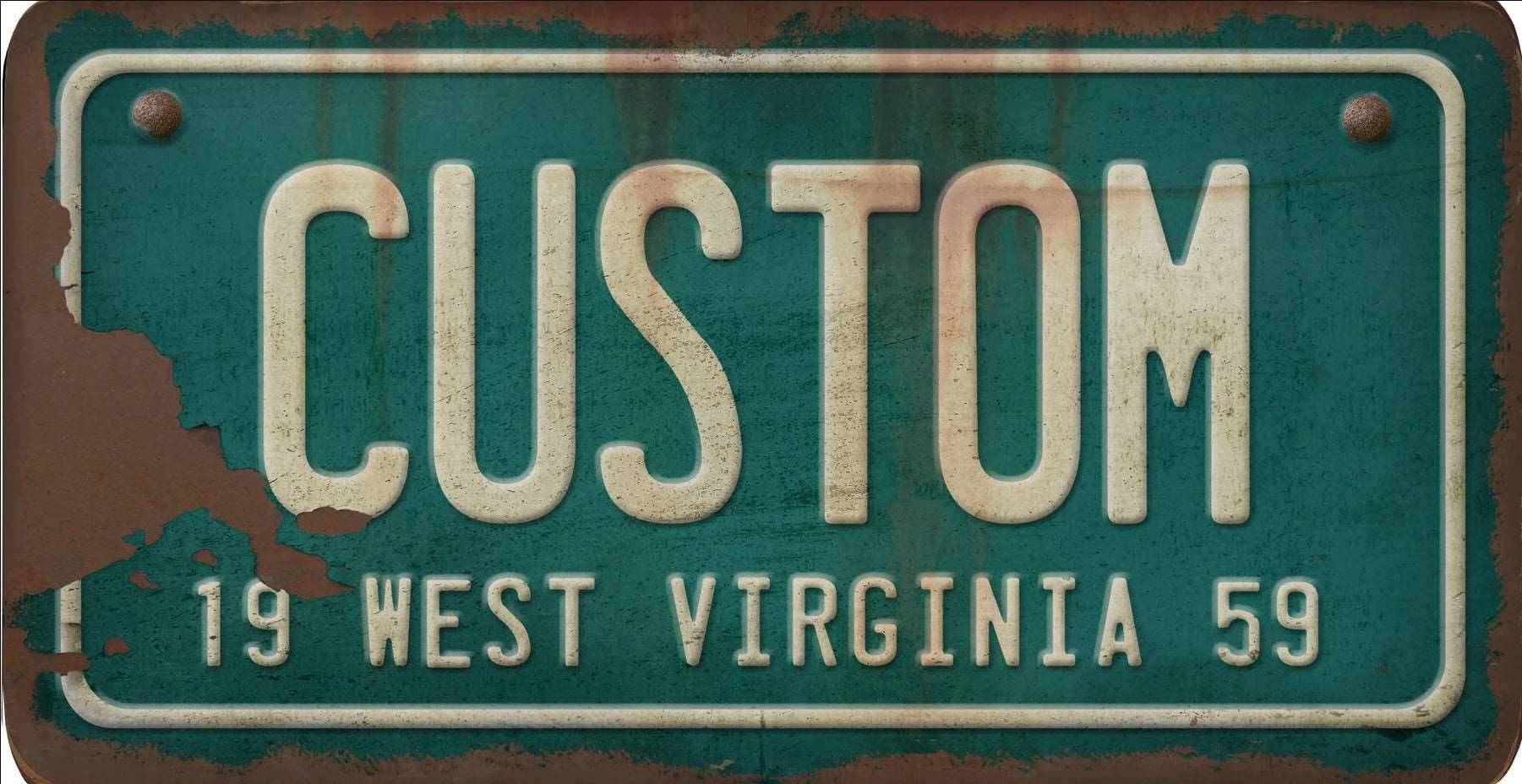 Decorative Personalized U.S. State License Plate - West Virginia - Interior Mojo llc