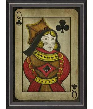 Queen of Clubs with border - Interior Mojo llc