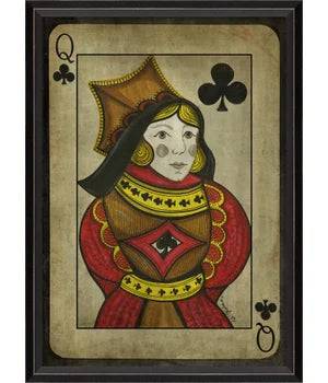 Queen of Clubs with border - Interior Mojo llc