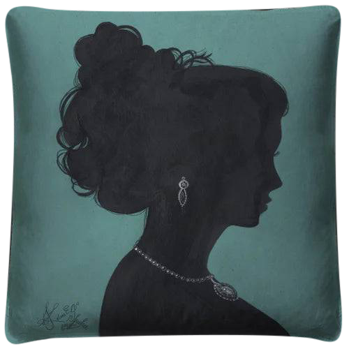 'Lady Cameo 2' throw pillow - Interior Mojo llc