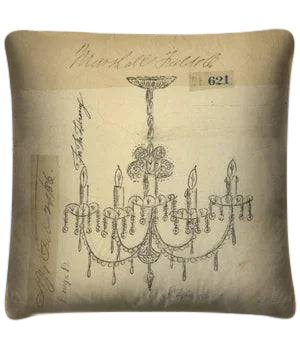 vintage 'Library Chandelier' throw pillow - Interior Mojo llc