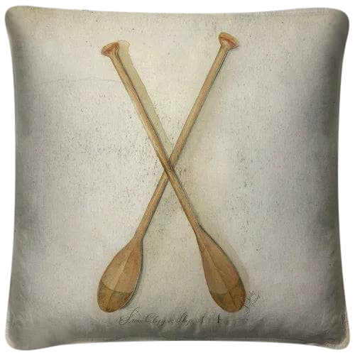 vintage 'Clipper Ship Oars' throw pillow - Interior Mojo llc