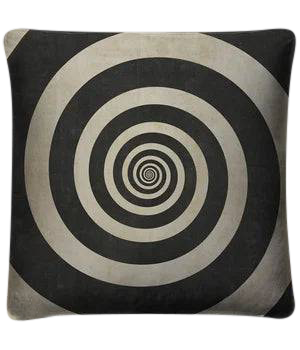 vintage 'Hypnotic Spiral' throw pillow - Interior Mojo llc