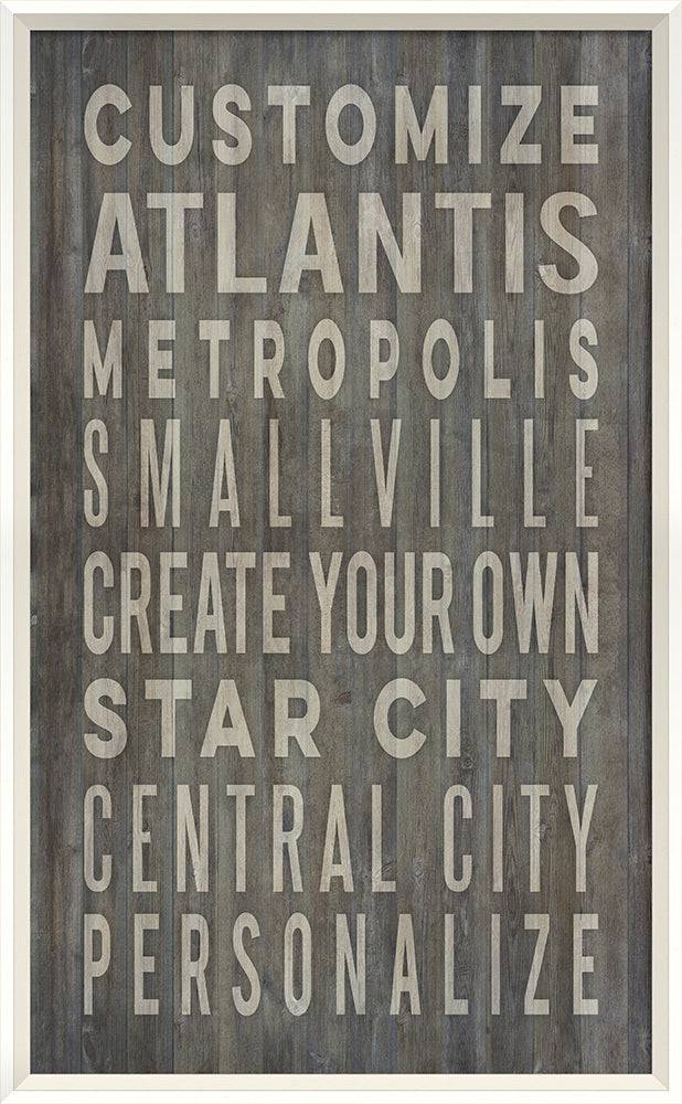 Coastal Cities on grey print - Personalized - Interior Mojo llc