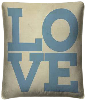 vintage 'Blue LOVE' throw pillow - Interior Mojo llc