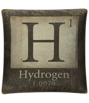 vintage 'H' hydrogen throw pillow - Interior Mojo llc