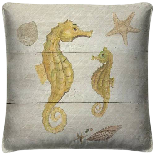 vintage 'Seahorse' throw pillow - Interior Mojo llc