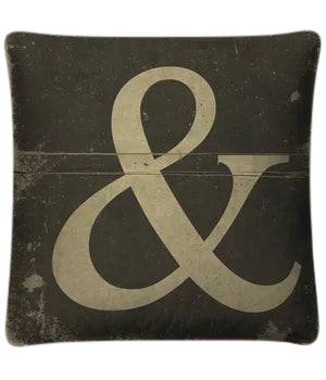 vintage 'Ampersand' throw pillow - Interior Mojo llc