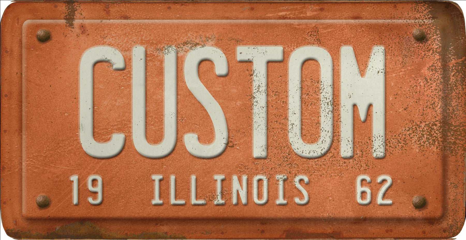 Decorative Personalized U.S. State License Plate - Illinois - Interior Mojo llc