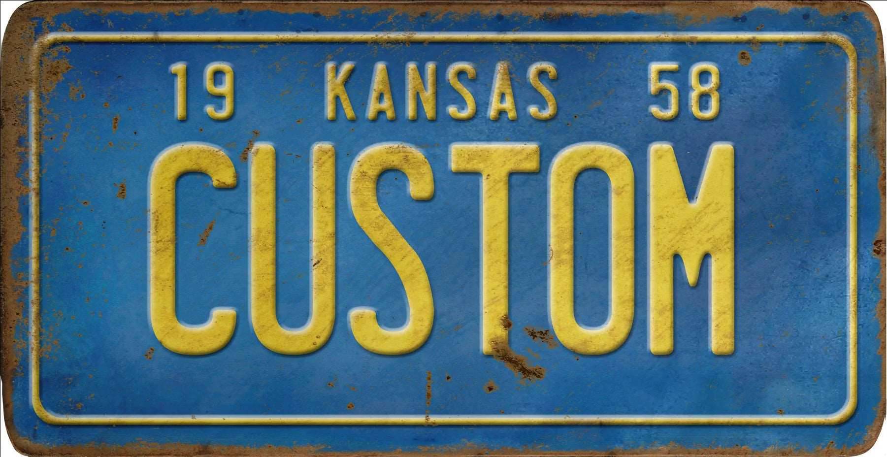 Decorative Personalized U.S. State License Plate - Kansas - Interior Mojo llc