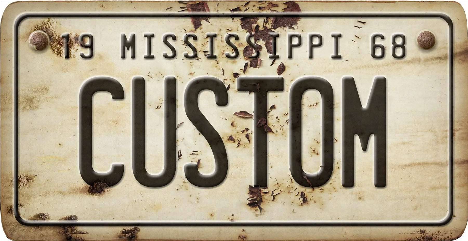 Decorative Personalized U.S. State License Plate - Mississippi - Interior Mojo llc