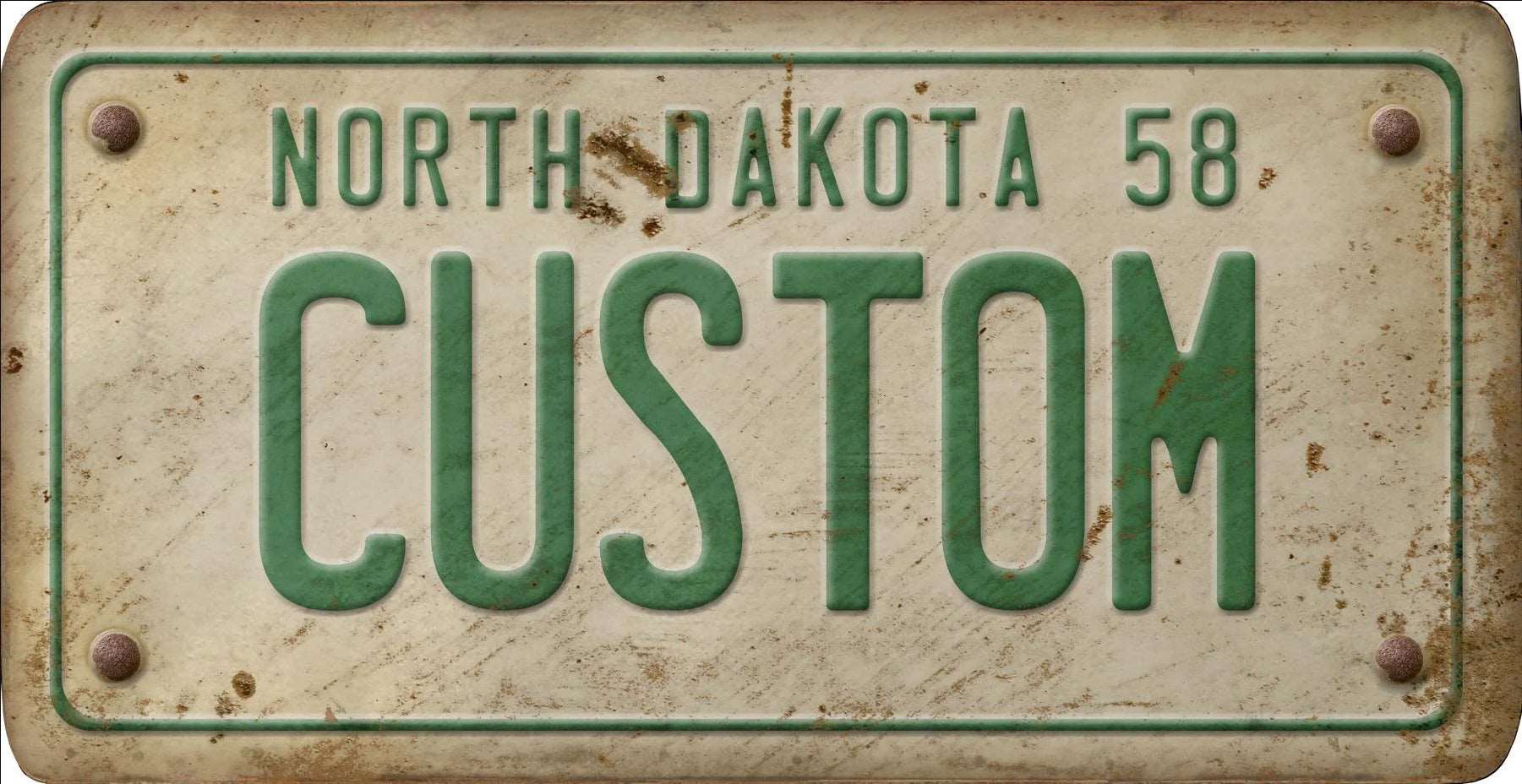 Decorative Personalized U.S. State License Plate - North Dakota - Interior Mojo llc