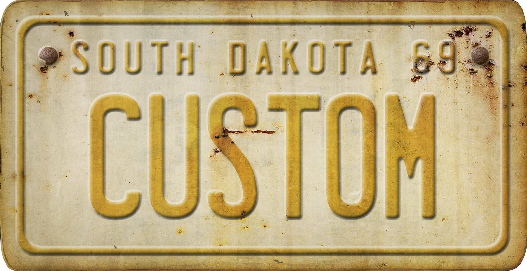 Decorative Personalized U.S. State License Plate - South Dakota - Interior Mojo llc