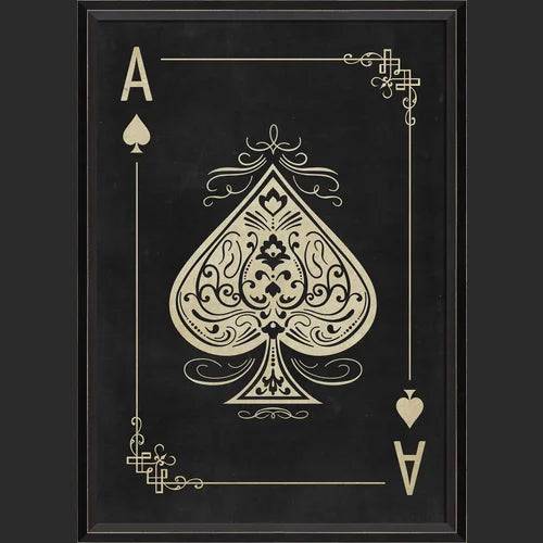 Ace of Spades White on Black - Interior Mojo llc